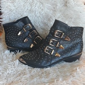 Studded ankle boots